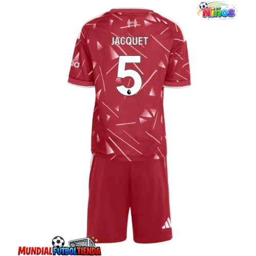 Camiseta Liverpool Jeremy Jacquet #5 Primera Equipación Replica 2026-27 para niños mangas cortas (+ Pantalones cortos)